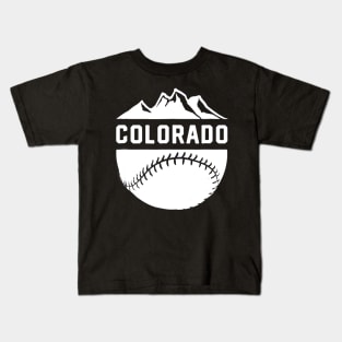 Denver Colorado Wilderness Skyline Baseball Kids T-Shirt